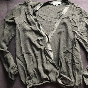 Sheer Dark Green Blouse